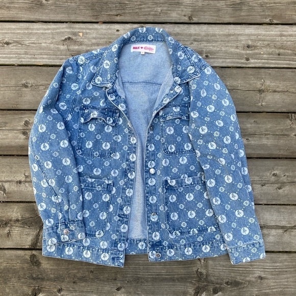 Rare Maje X Sailor Moon Bmoon Monogram Denim Jacket Size 40 - Picture 7 of 10